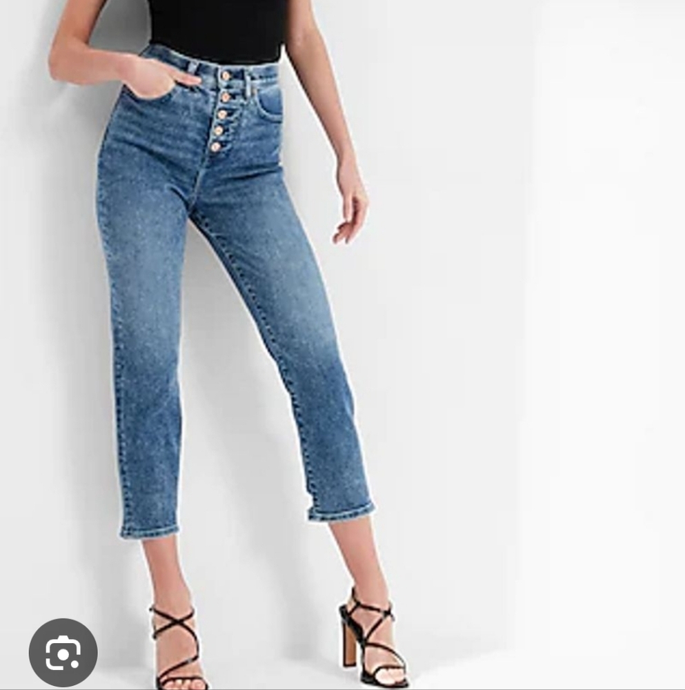 Express Mom Jean Super High Rise Button Fly Size 0 Reg - Picture 1 of 13